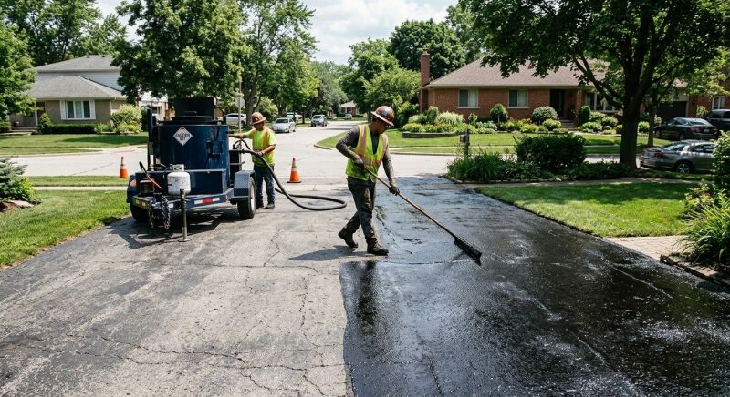 Hot Tar Driveway Sealing in Greenville, SC
